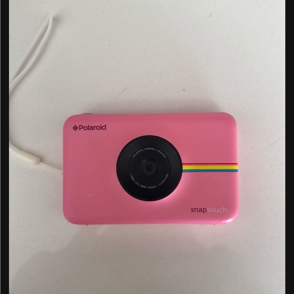 Polaroid Snap Touch Camera in Pink with Rainbow Accent